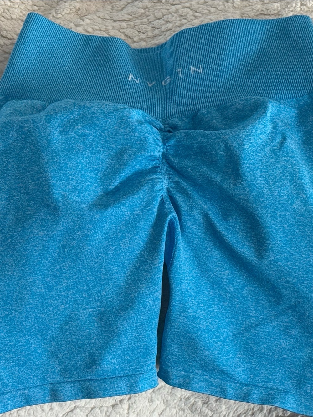 NVGTN Blue High-Waist Scrunch Bike Shorts
